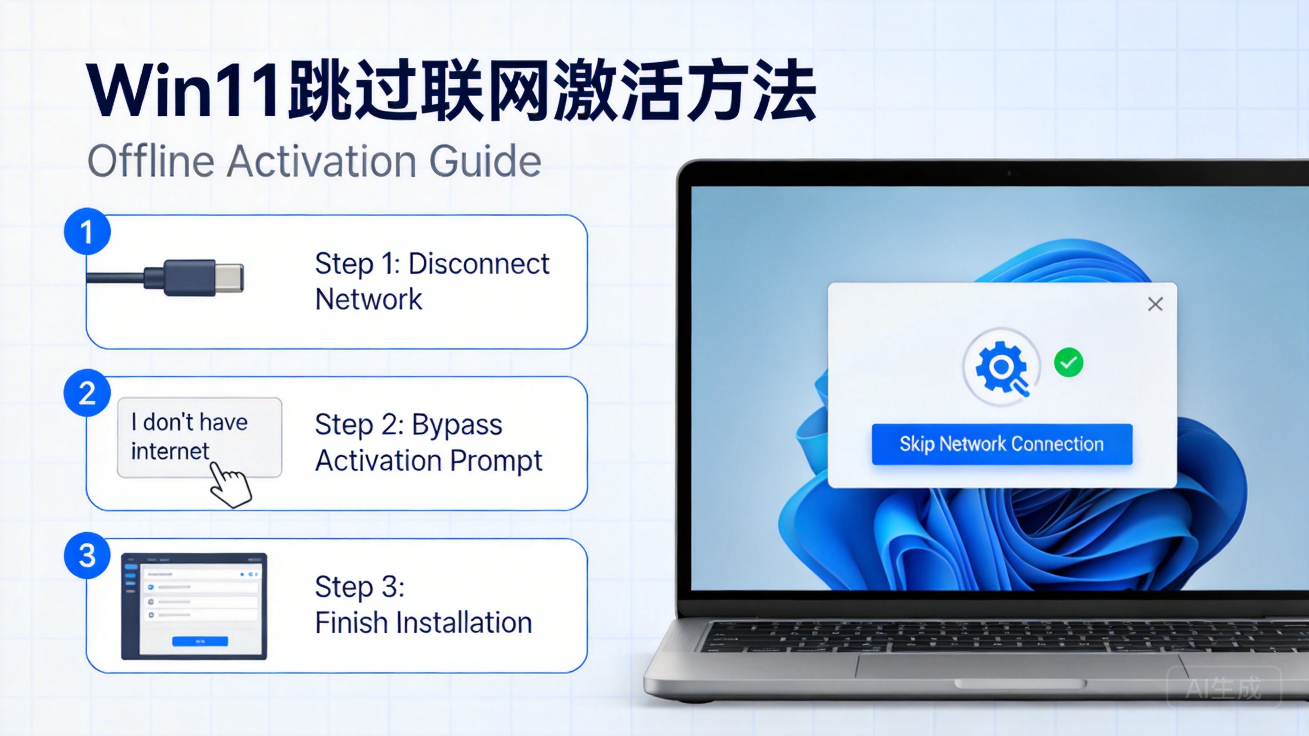 Win11跳过联网激活方法